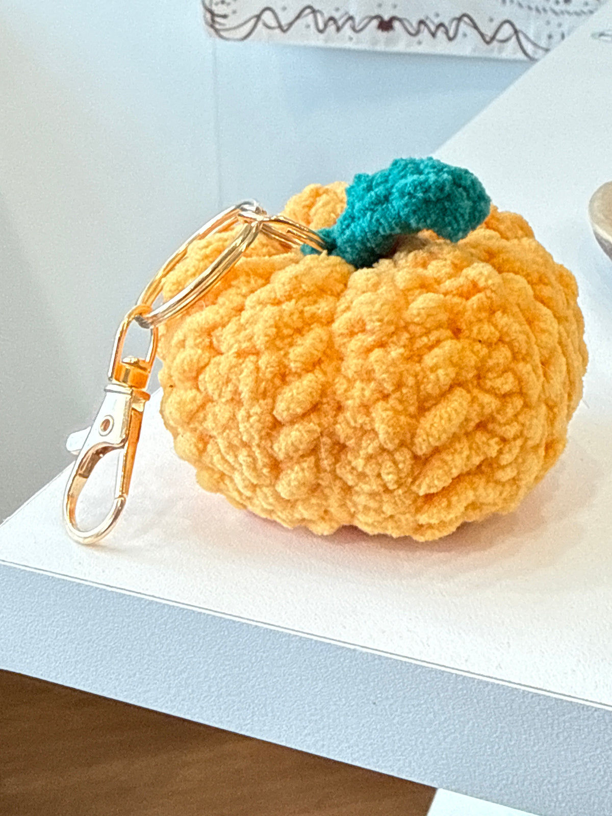 Handmade Crochet Plush Pumpkin Keychain