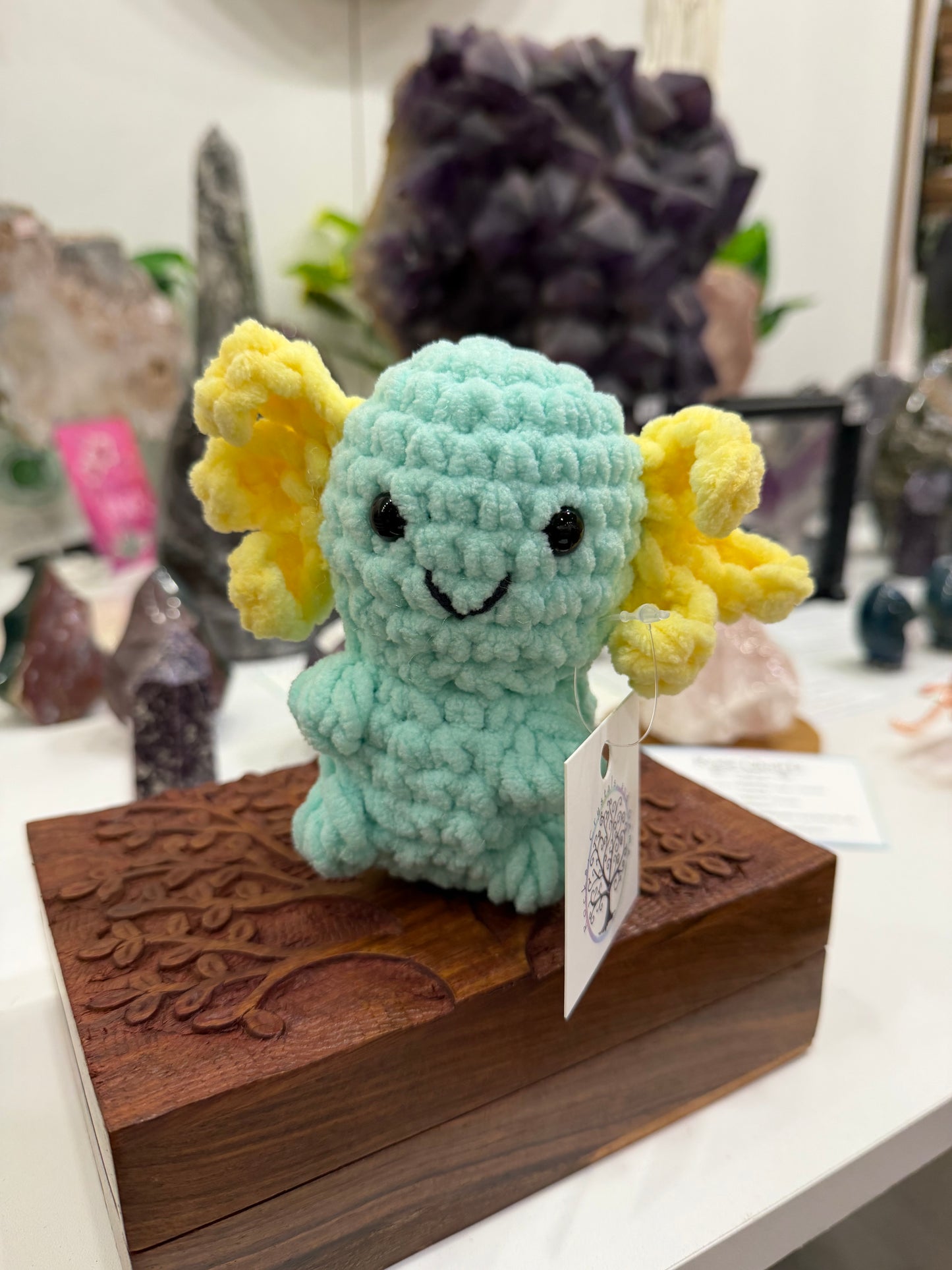 Handmade Crochet Upright Axolotl