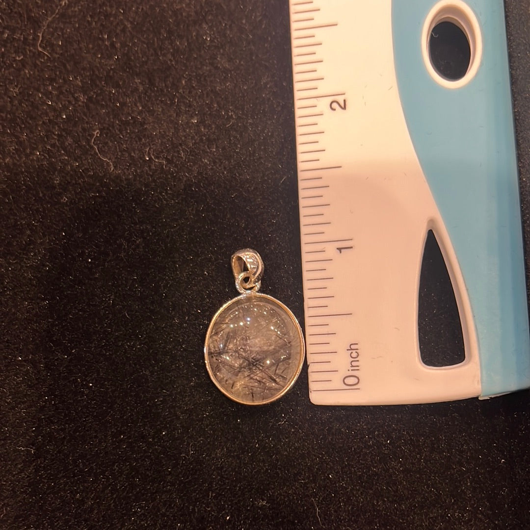 Tourmalated Quartz Pendant Set In Sterling Silver