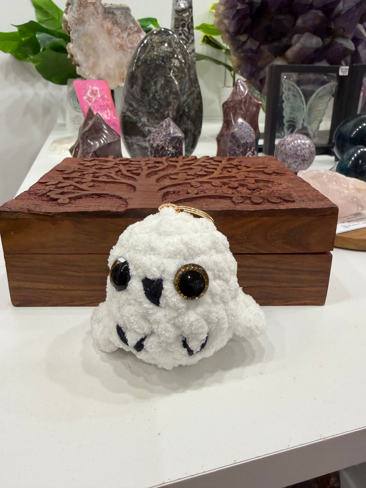 Handmade Crochet Hedwig Keychain
