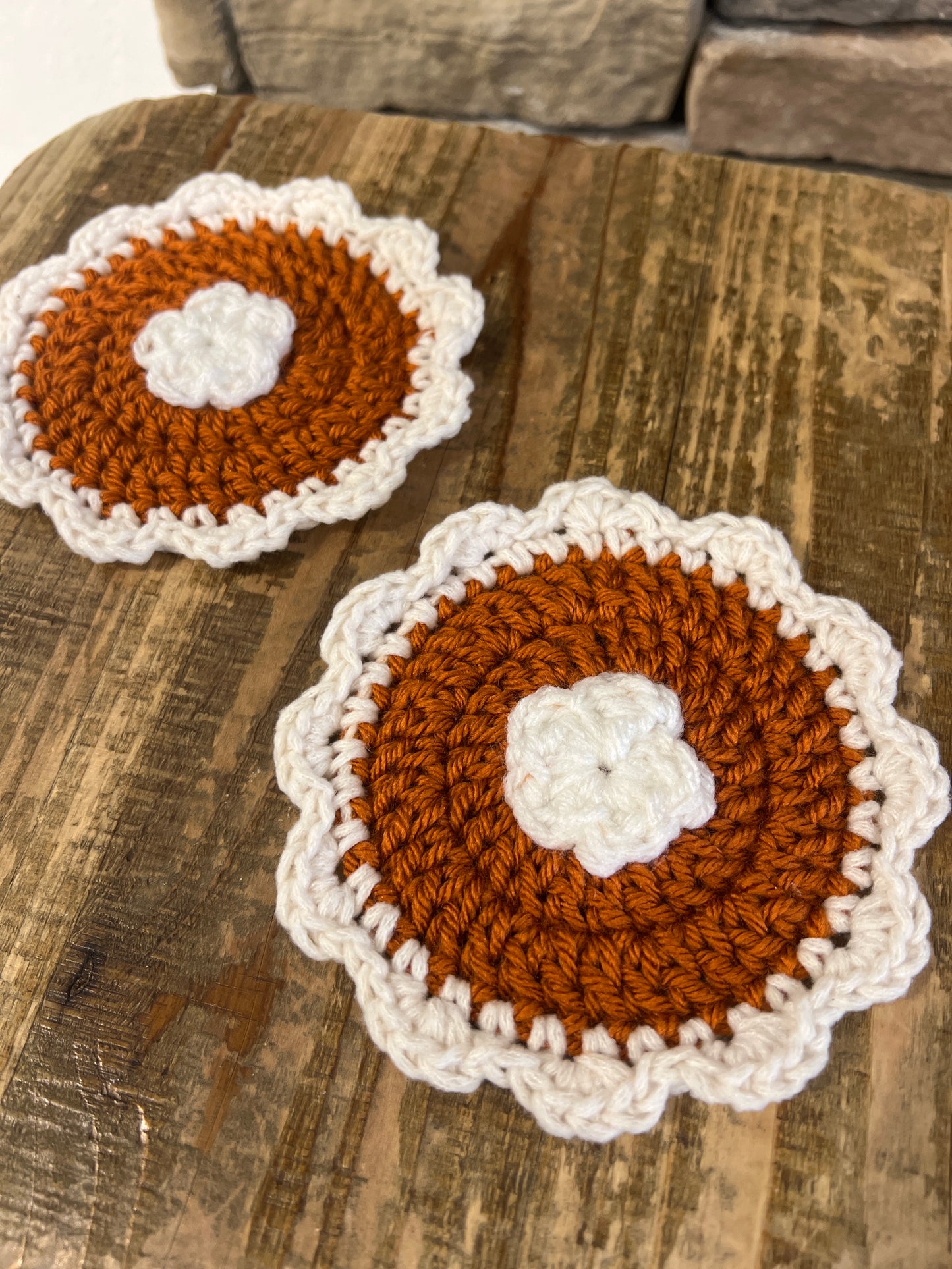 Handmade Crochet Pumpkin Pie Coaster