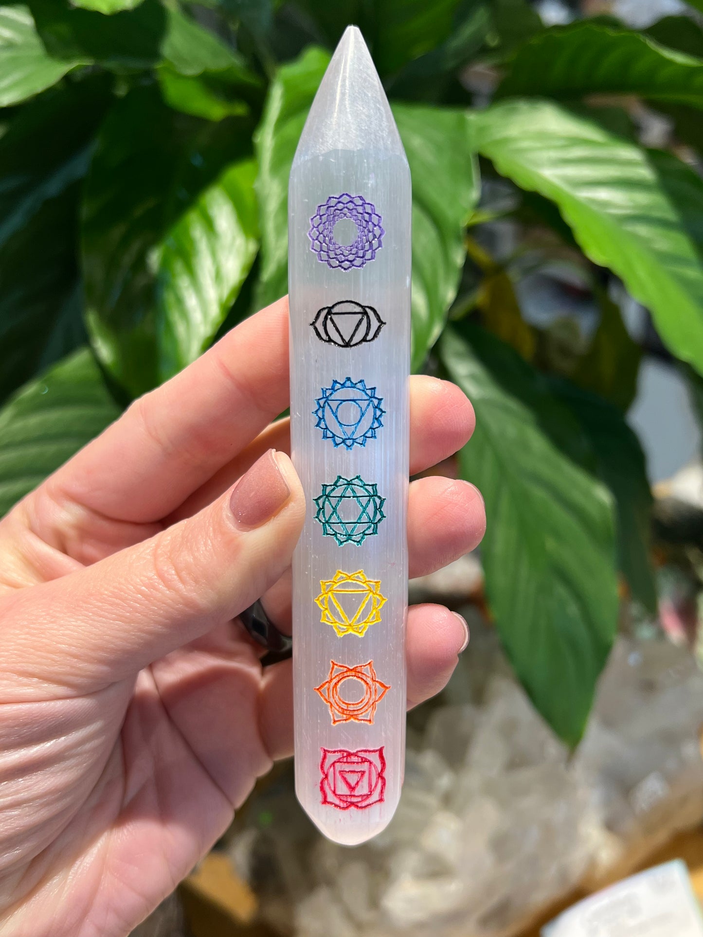 Chakra Selenite Wand