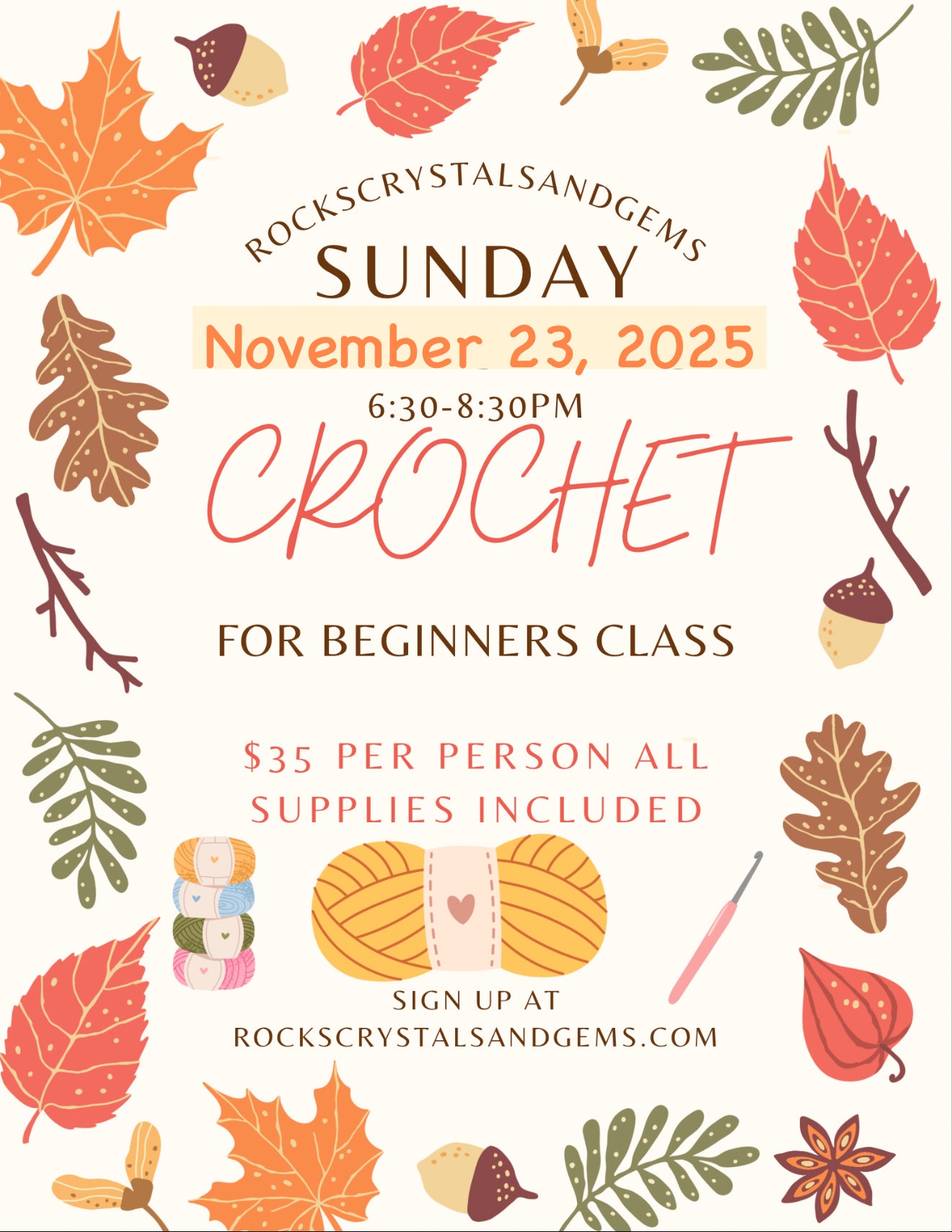 Crochet For Absolute Beginners November 23rd