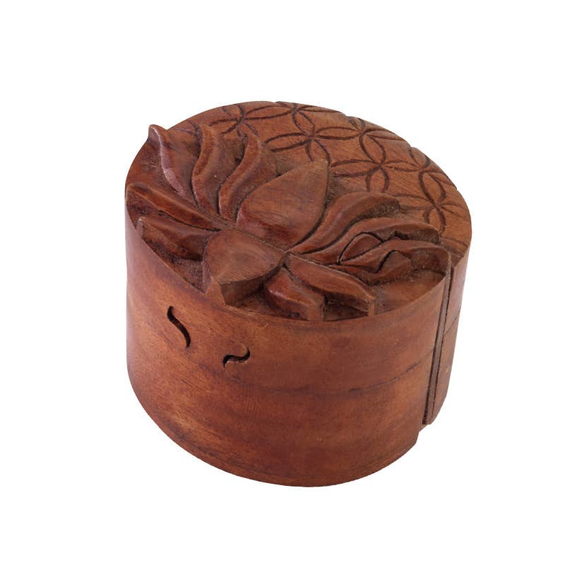 Wooden Lotus Puzzle Box