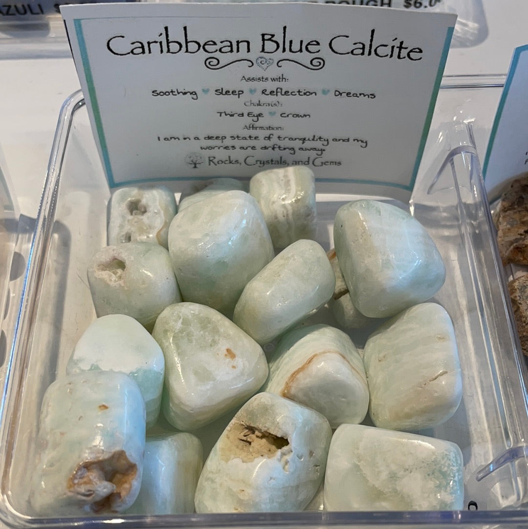 Caribbean Blue Calcite Tumble