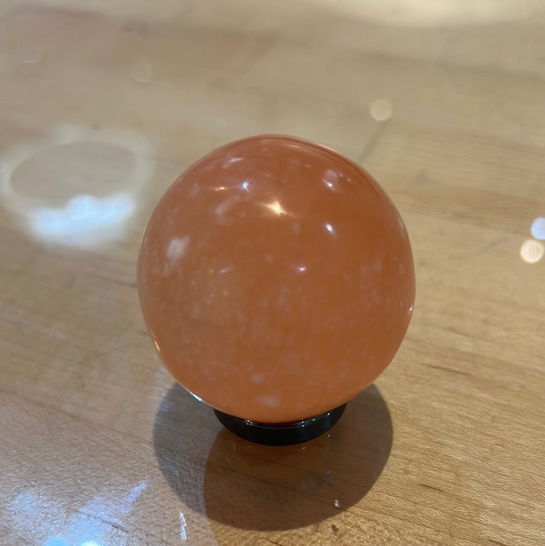 Peach Selenite Sphere “satin spar”