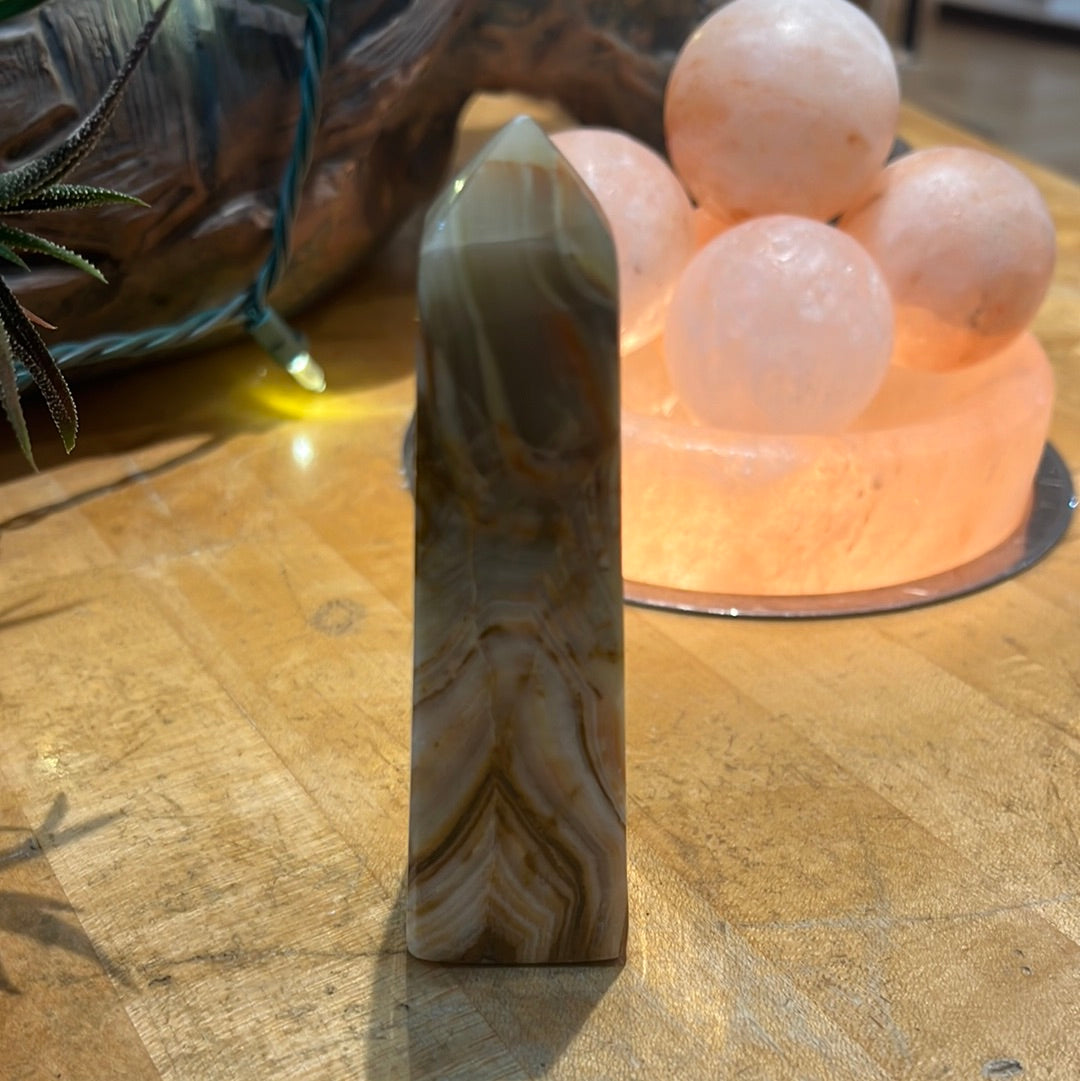 Pink Banded Onyx Tower