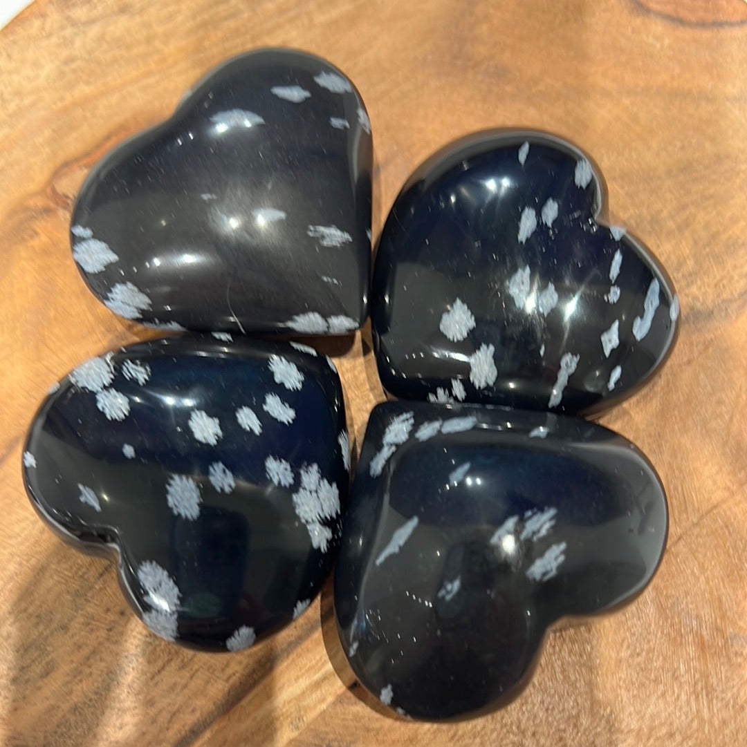 Snowflake Obsidian Heart