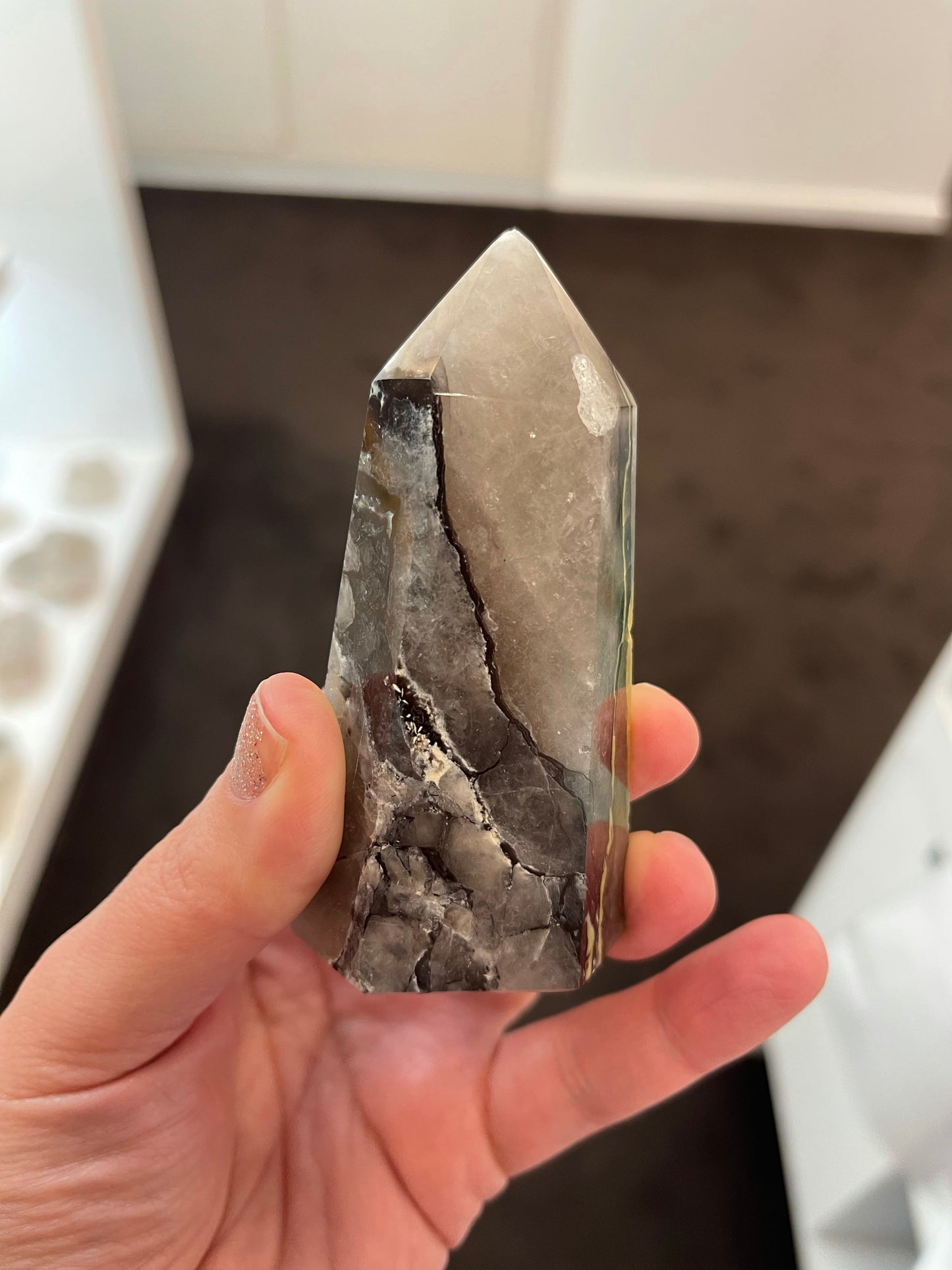 Mosaic Chalcedony Quartz Tower