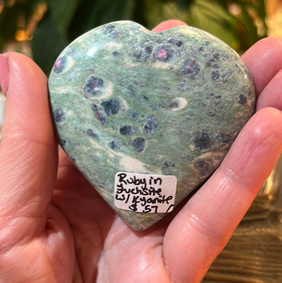 Ruby In Fuchsite With Kyanite Heart