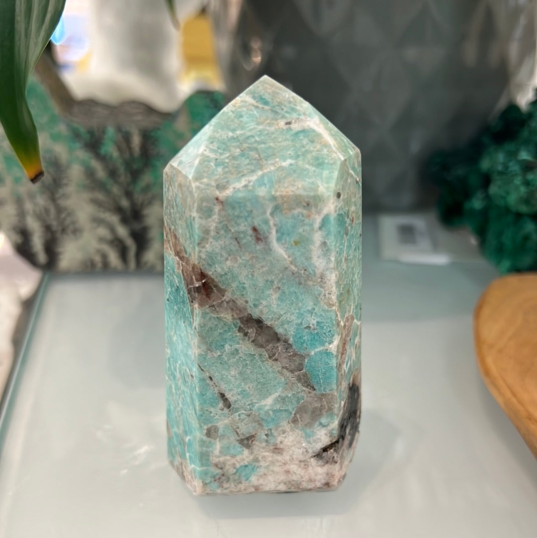 Amazonite With Smoky Quartz And Black Tourmaline