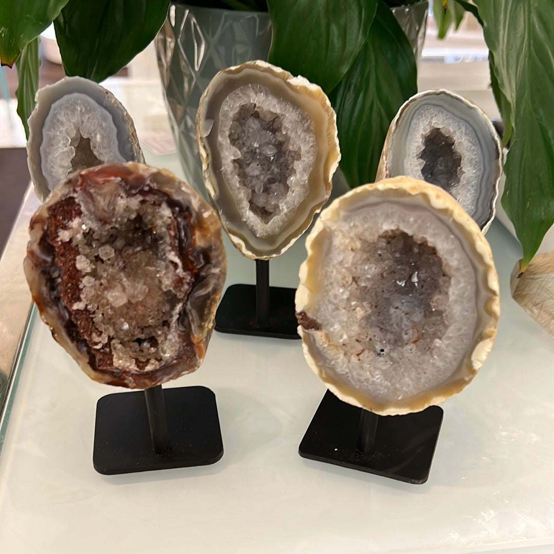 Agate Geode On Stand