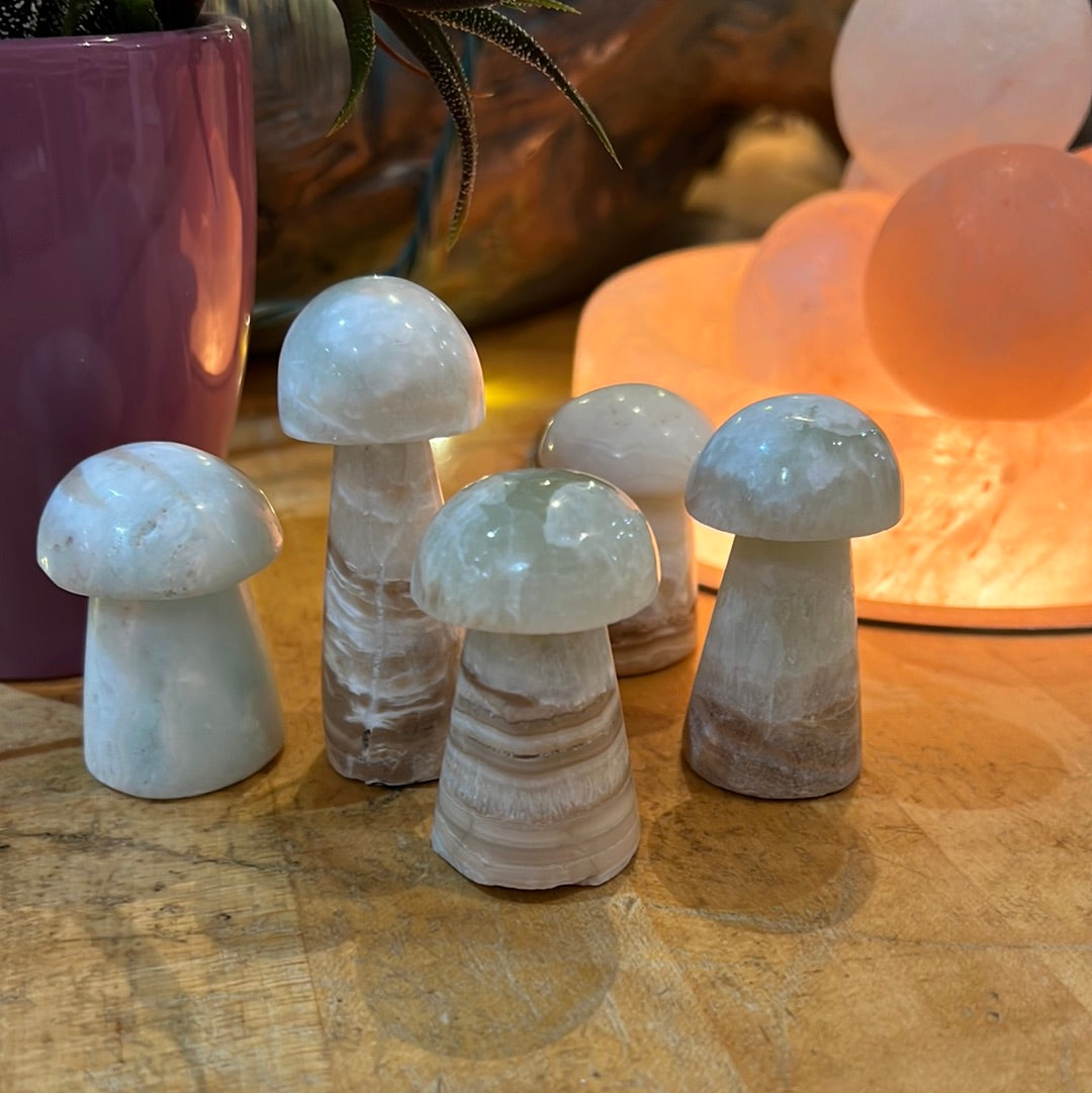 Caribbean Blue Calcite Mushroom