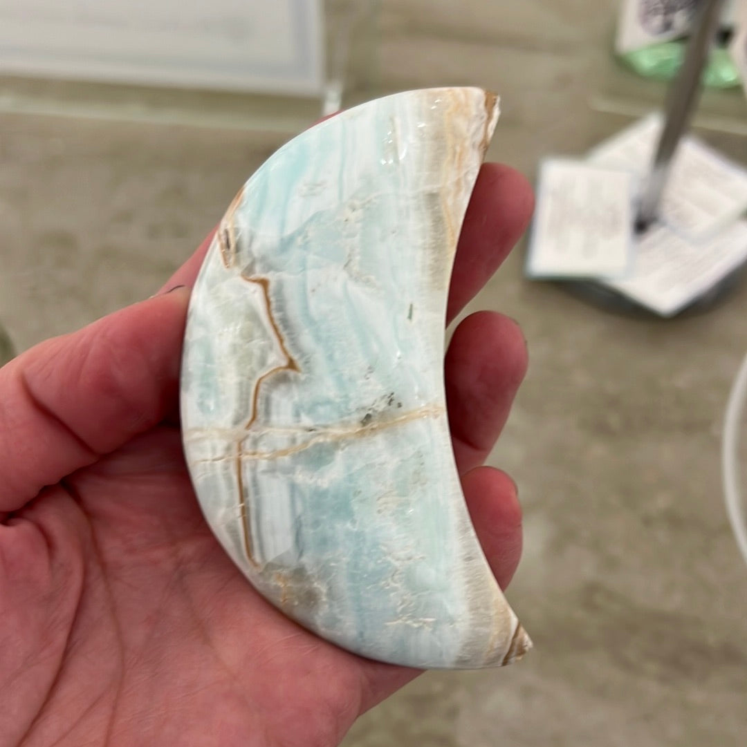 Caribbean Blue Calcite Moon