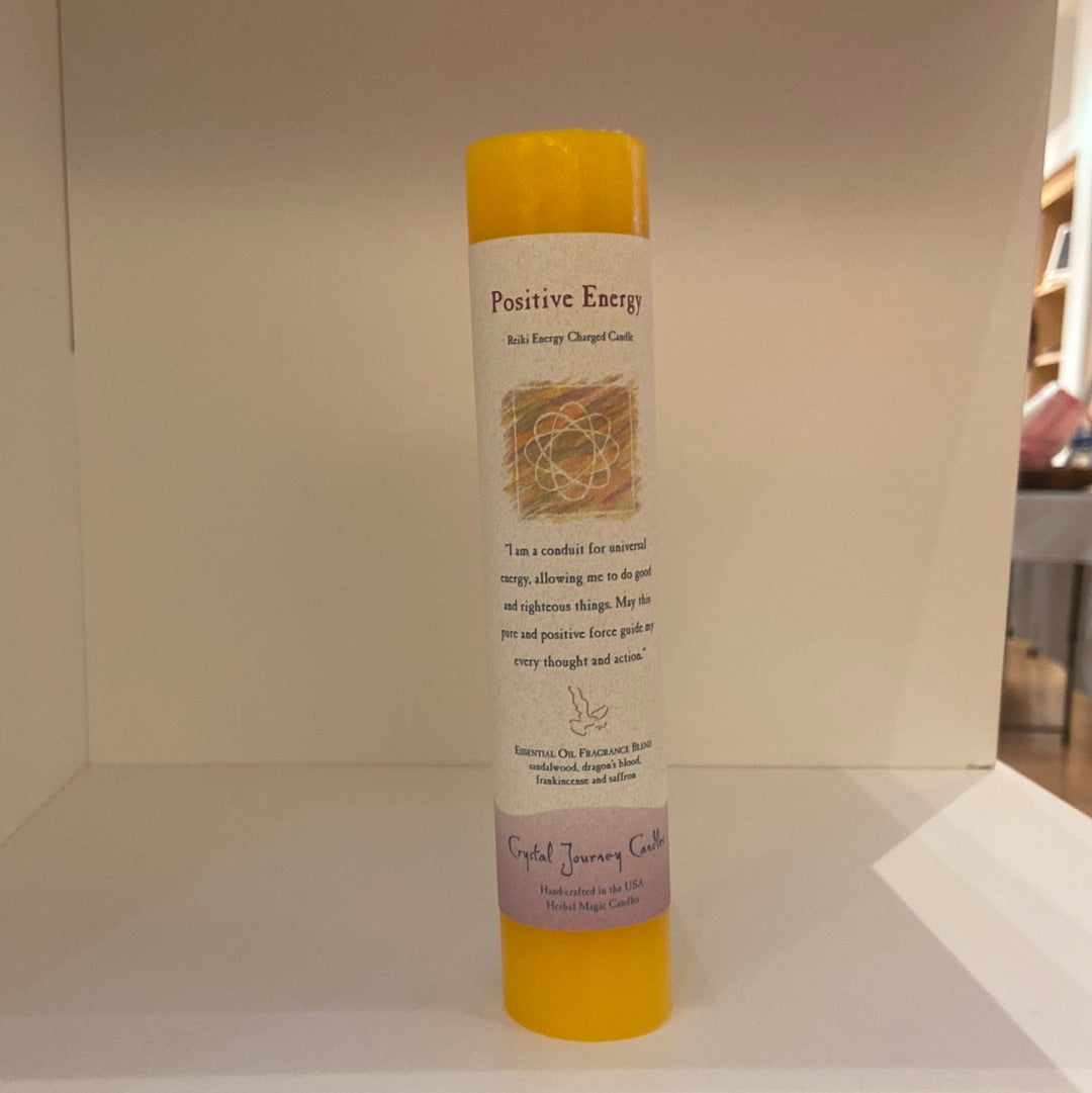 Positive Energy - Crystal Journey Thin Pillar Candle