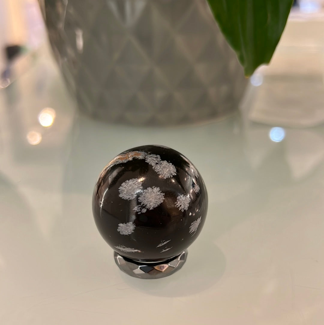 Snowflake Obsidian Sphere