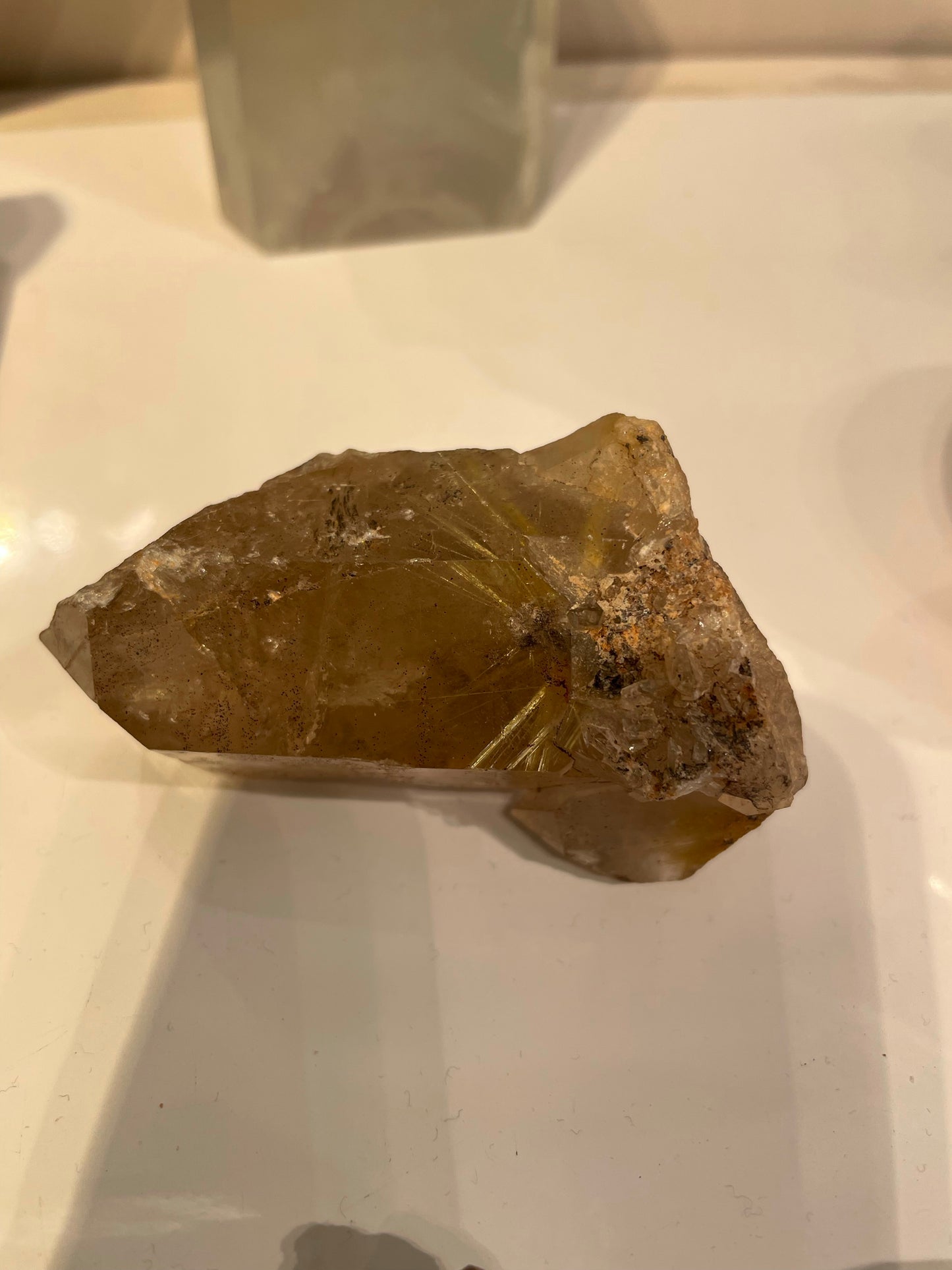 Smoky Quartz Cluster w/ Gold Rutile