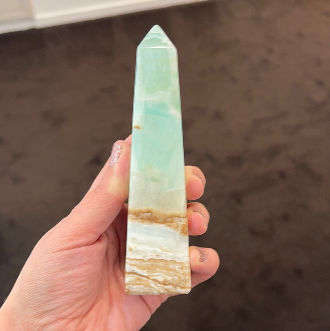Caribbean Blue Calcite Tower