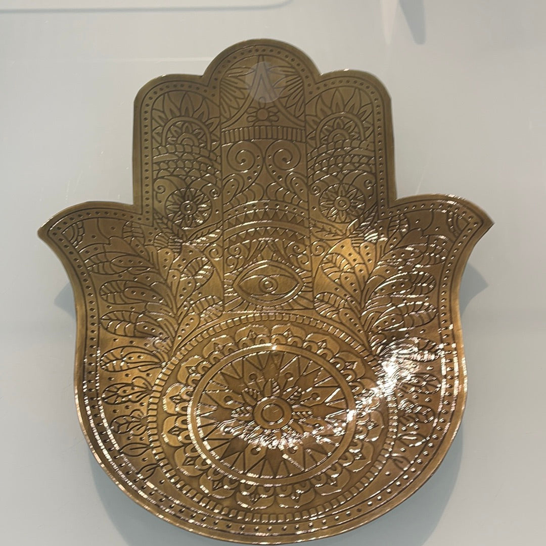 Metal Hamsa Hand Tray - Large