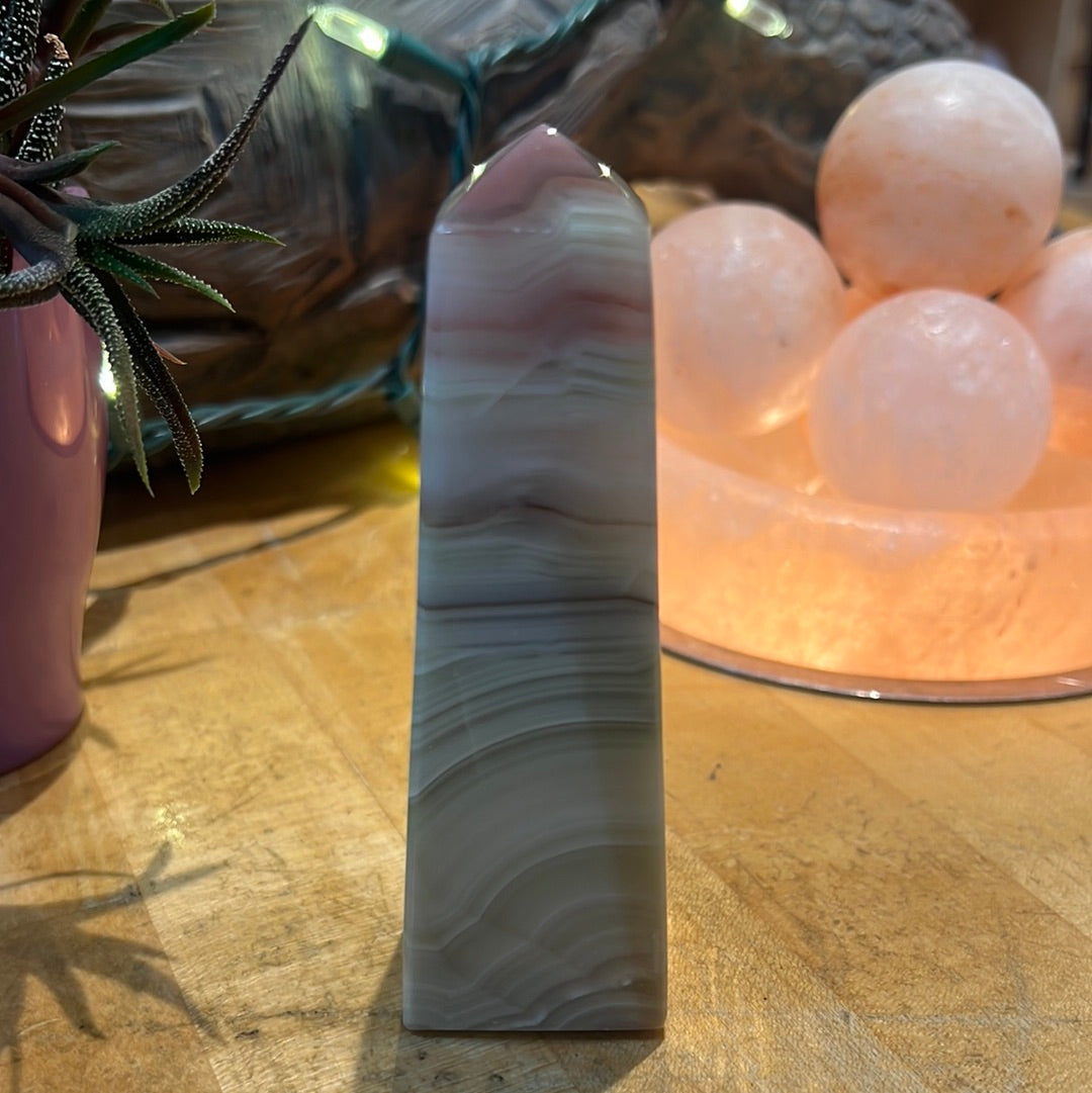 Pink Banded Onyx Tower