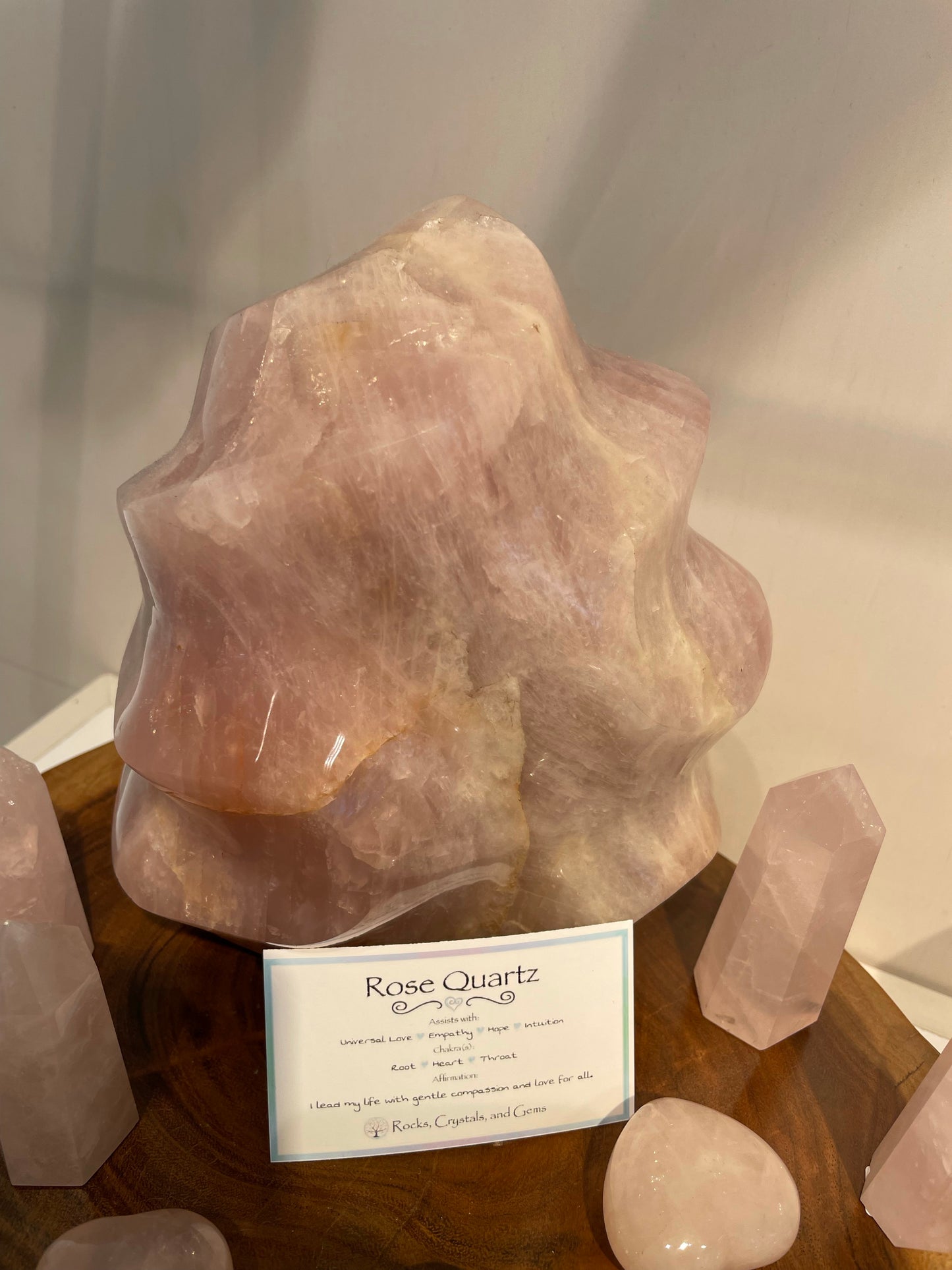 Large Rose Quartz Flame