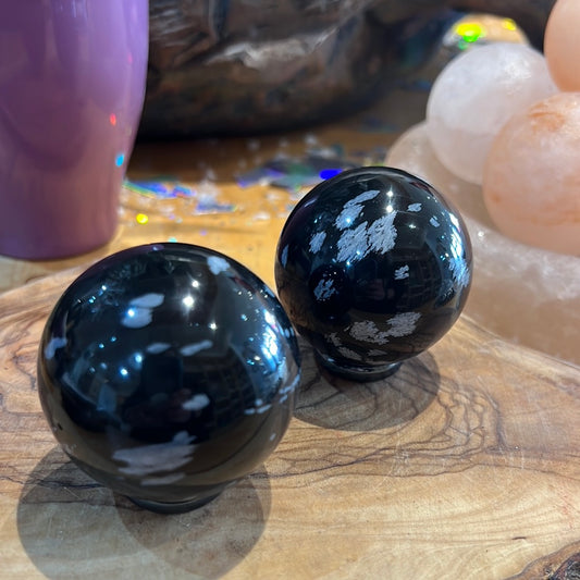 Snowflake Obsidian Sphere
