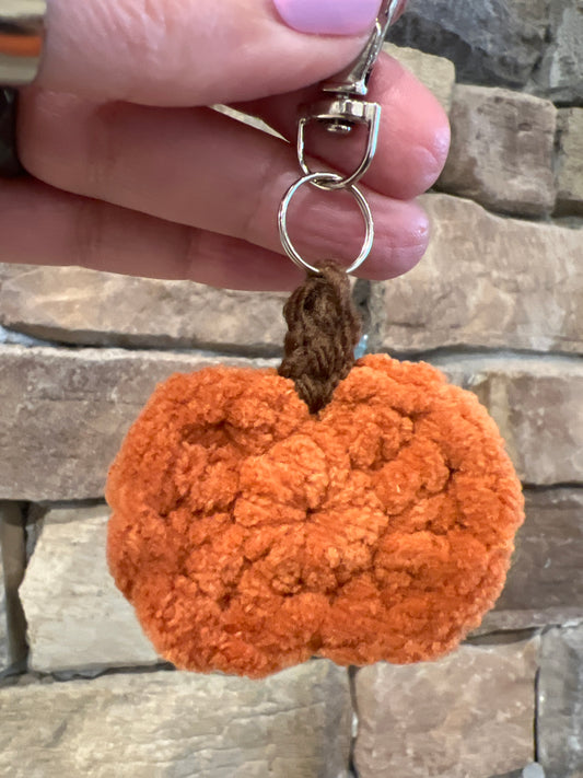 Handmade Crochet Pumpkin Keychain