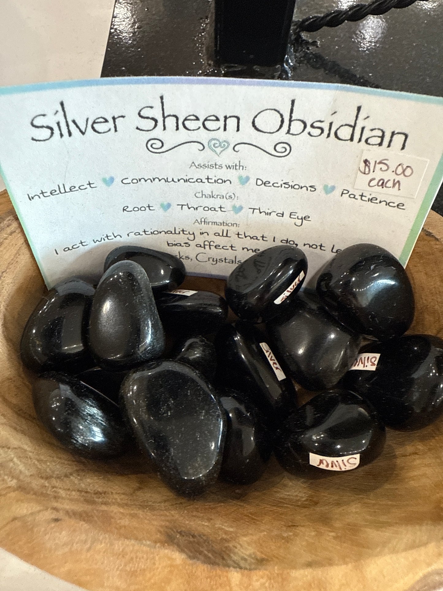 Silver Sheen Obsidian Tumble