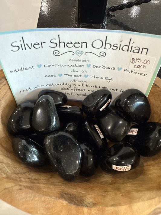 Silver Sheen Obsidian Tumble