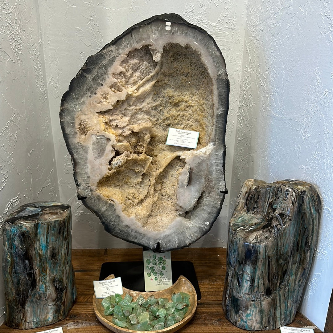 Large Pink Amethyst On Custom Stand - Brazil