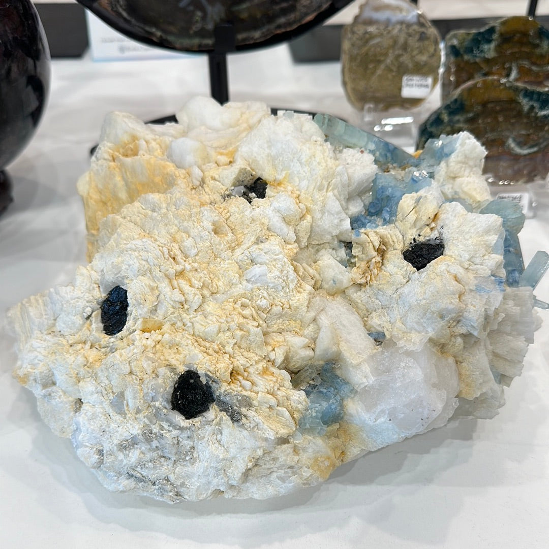 Rare Aquamarine With Cleavelandite and Black Tourmaline
