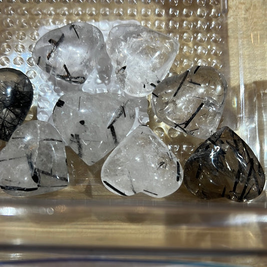 Tourmalated Quartz Mini Hearts
