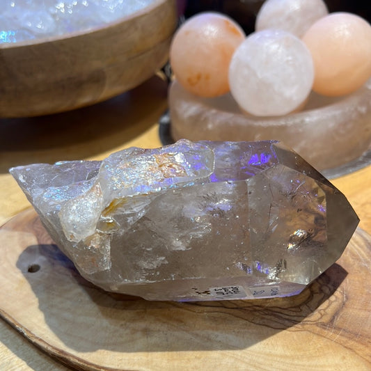 Half Polished Smoky Quartz Point From Brazil