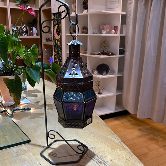Purple And Aqua Metal Lantern