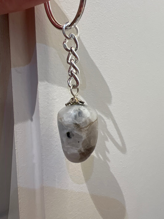Rainbow Moonstone Keychain