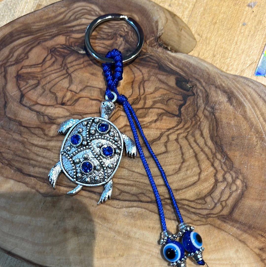 Turtle Evil Eye Keychain