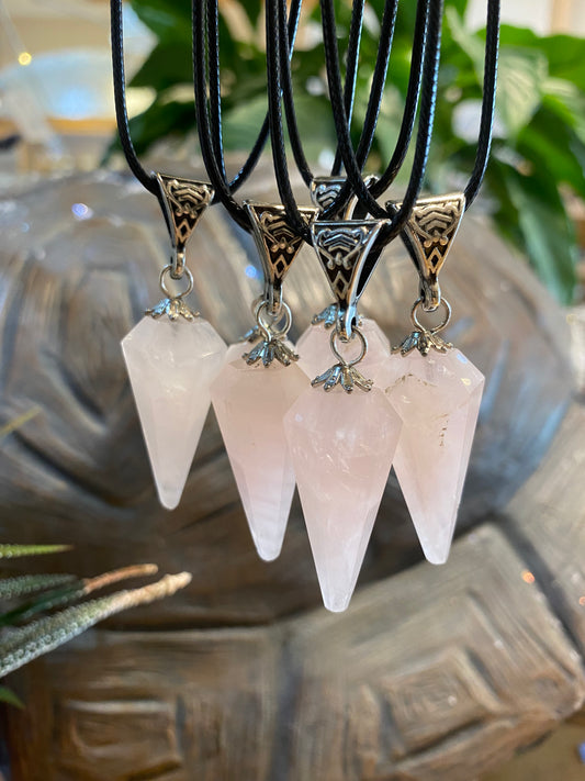 Rose Quartz Pendulum Pendant