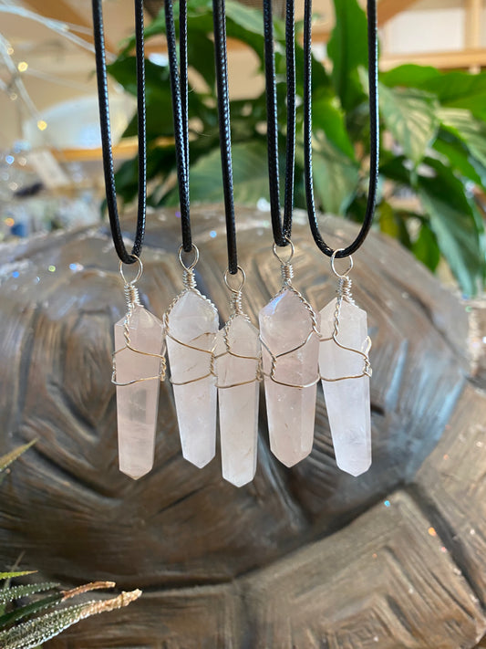 Rose Quartz Wire Wrapped Pendant