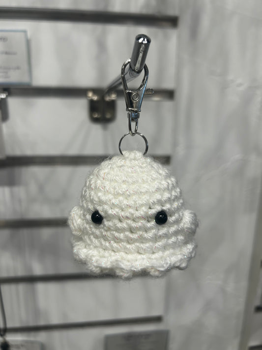 Handmade Crochet Ghost Key Chain