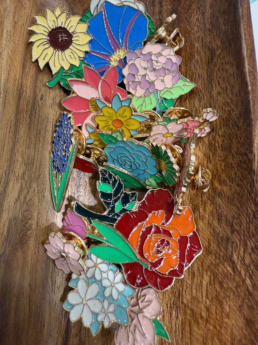 Enamel Flower Pin