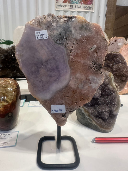 Pink Amethyst on Custom Stand - #33