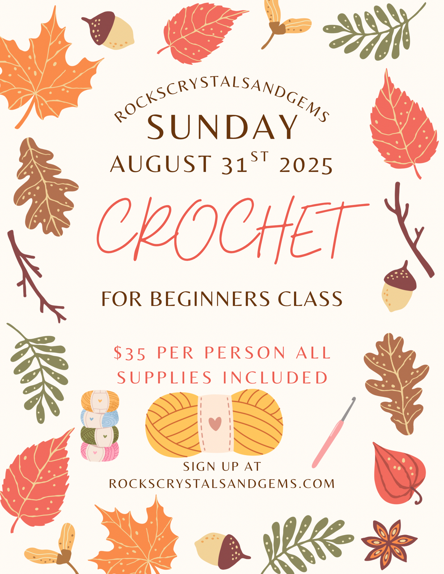 Crochet For Absolute Beginners September 28th