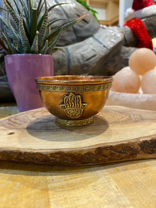 Copper Hamsa Hand Bowl