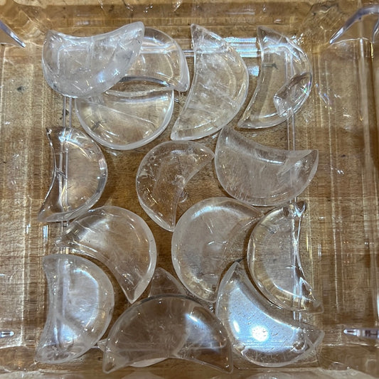 Clear Quartz Mini Moon Carving