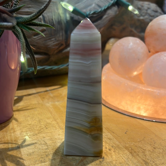 Pink Banded Onyx Tower