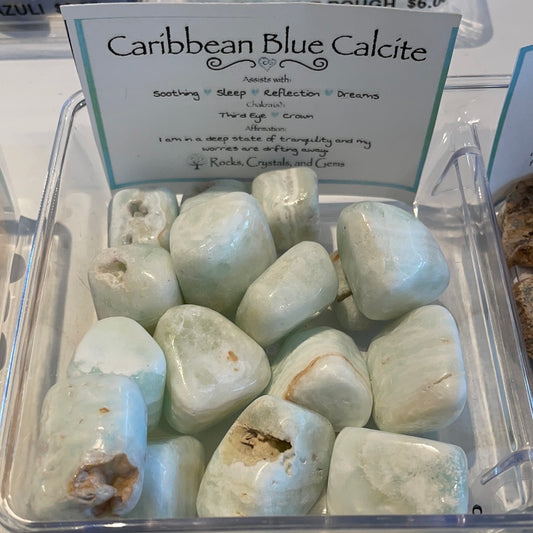 Caribbean Blue Calcite Tumble