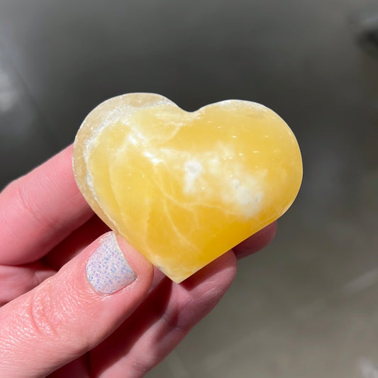 Orange Calcite Heart