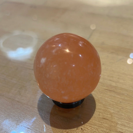 Peach Selenite Sphere “satin spar”