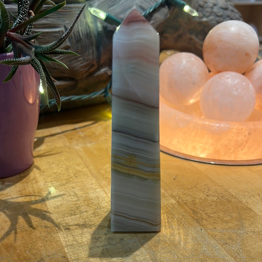 Pink Banded Onyx Tower