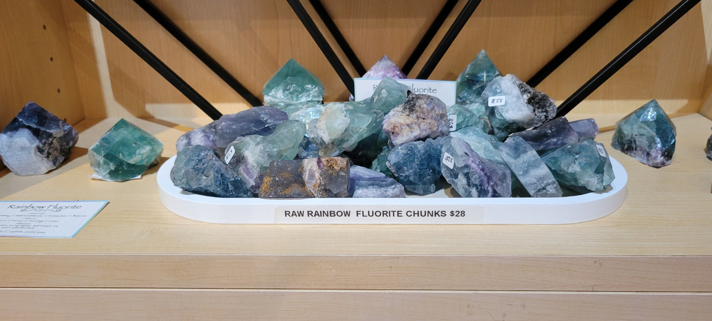 Raw Rainbow Fluorite Chunk